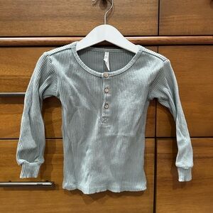 Rylee + Cru Ribbed Long Sleeve Shirt - Light Green, Size 2/3